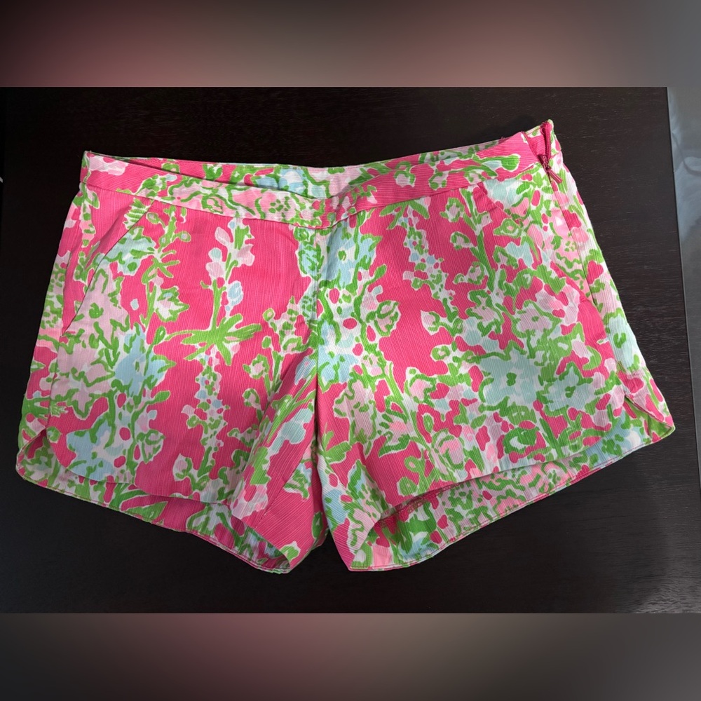 Lilly Pulitzer Pink and Green Floral Shorts